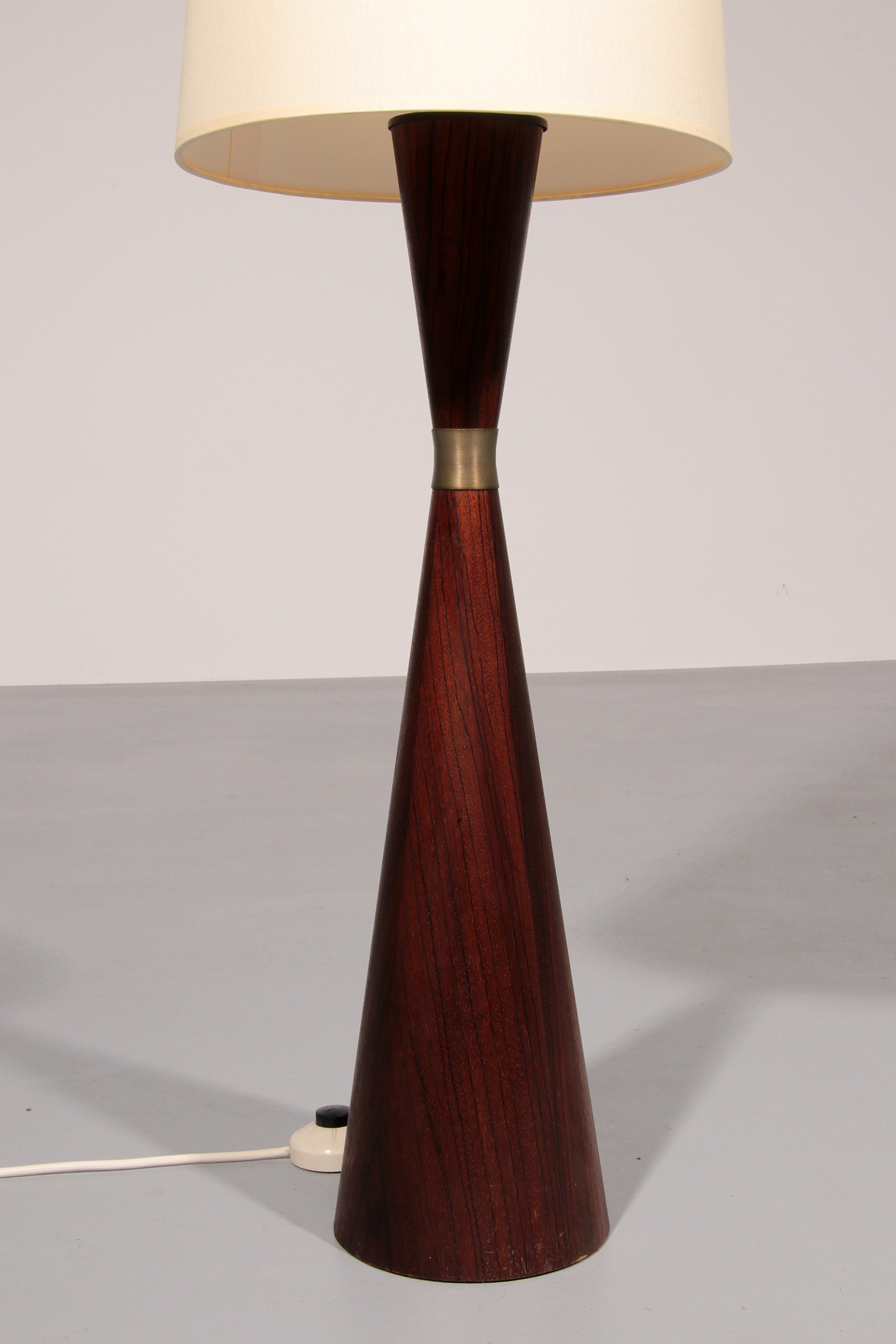 Vintage Teak Floor Lamp with Fabric Shade from Parker Knoll, 1960s