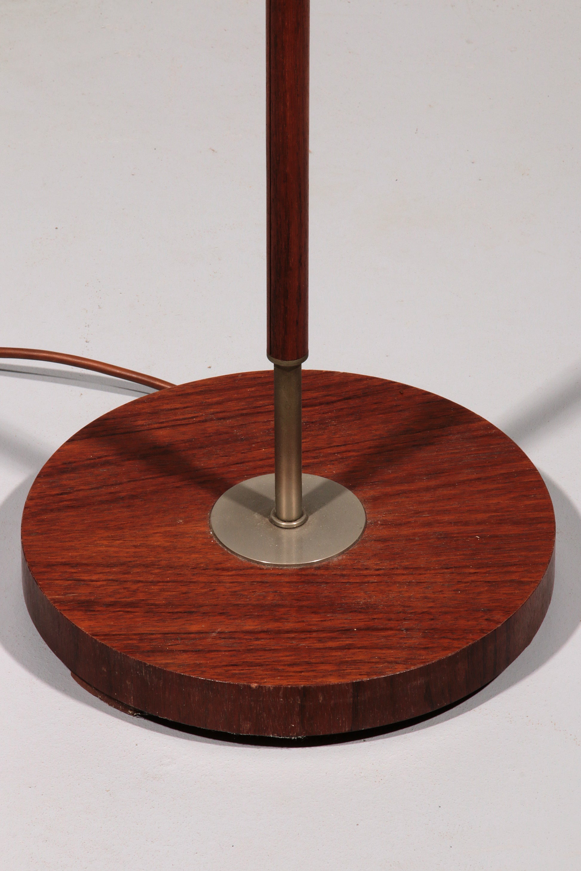 Temde Teak & Metal Floor Lamp with New Custom Shade – 1960s Elegance