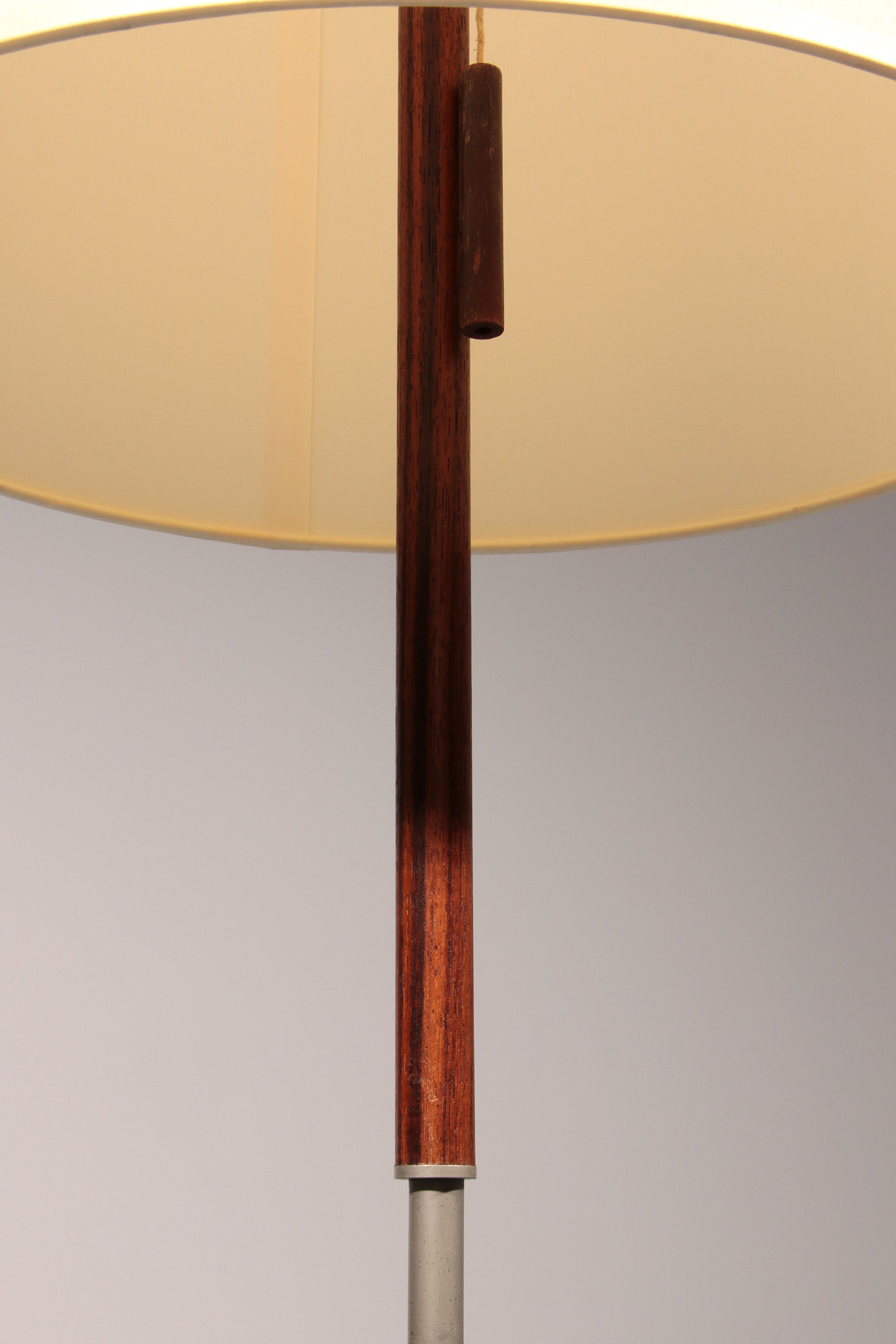 Temde Teak & Metal Floor Lamp with New Custom Shade – 1960s Elegance