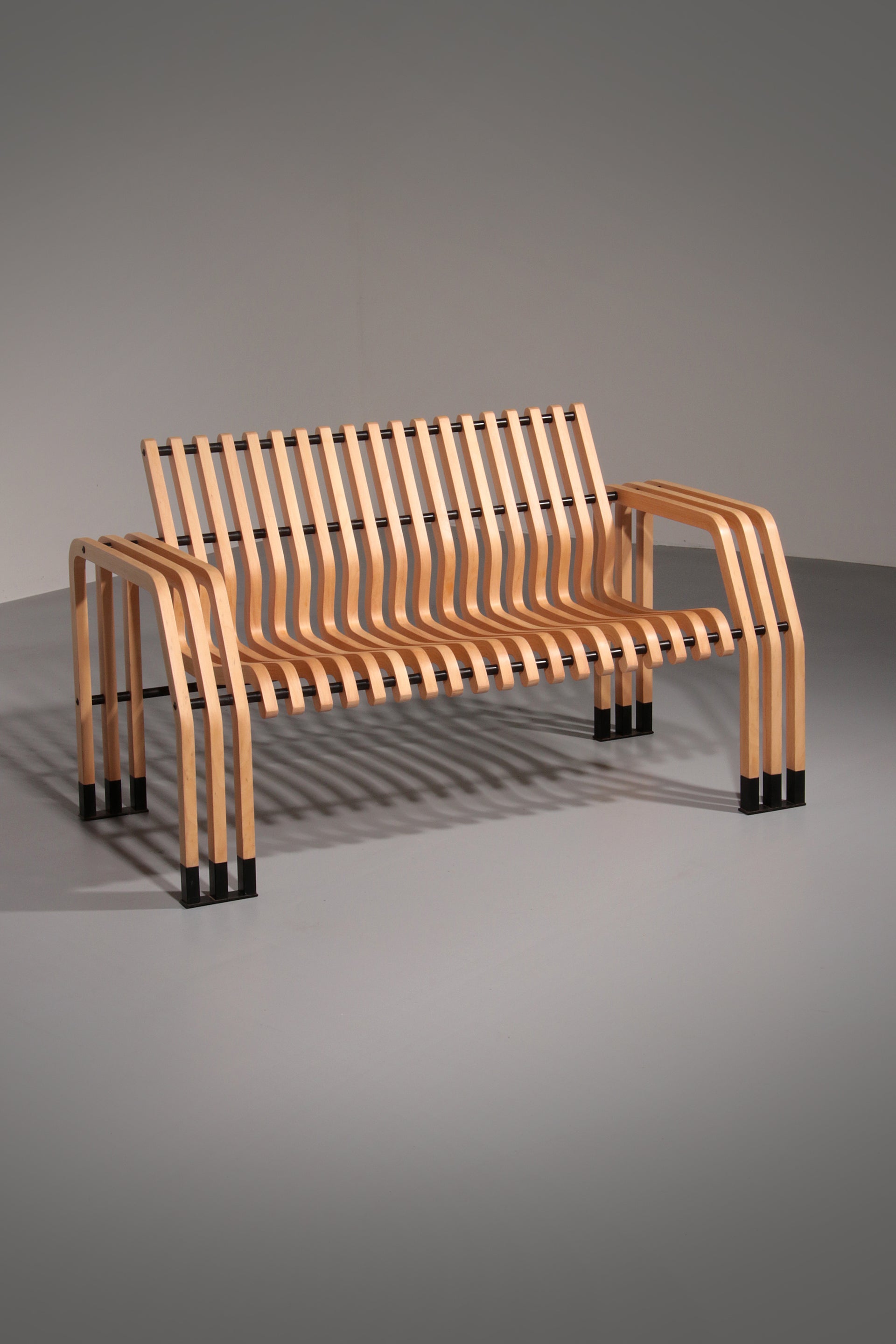 "Scheletro" Bench by Kari Asikainen, P. O. Korhonen Oy, Finland, 1980s