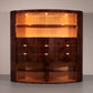 Iconic Aldo Tura Brown Goatskin Bar Cabinet with Electric Lift & Mirror Interior.