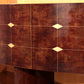 Iconic Aldo Tura Brown Goatskin Bar Cabinet with Electric Lift & Mirror Interior.