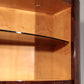 Iconic Aldo Tura Brown Goatskin Bar Cabinet with Electric Lift & Mirror Interior.