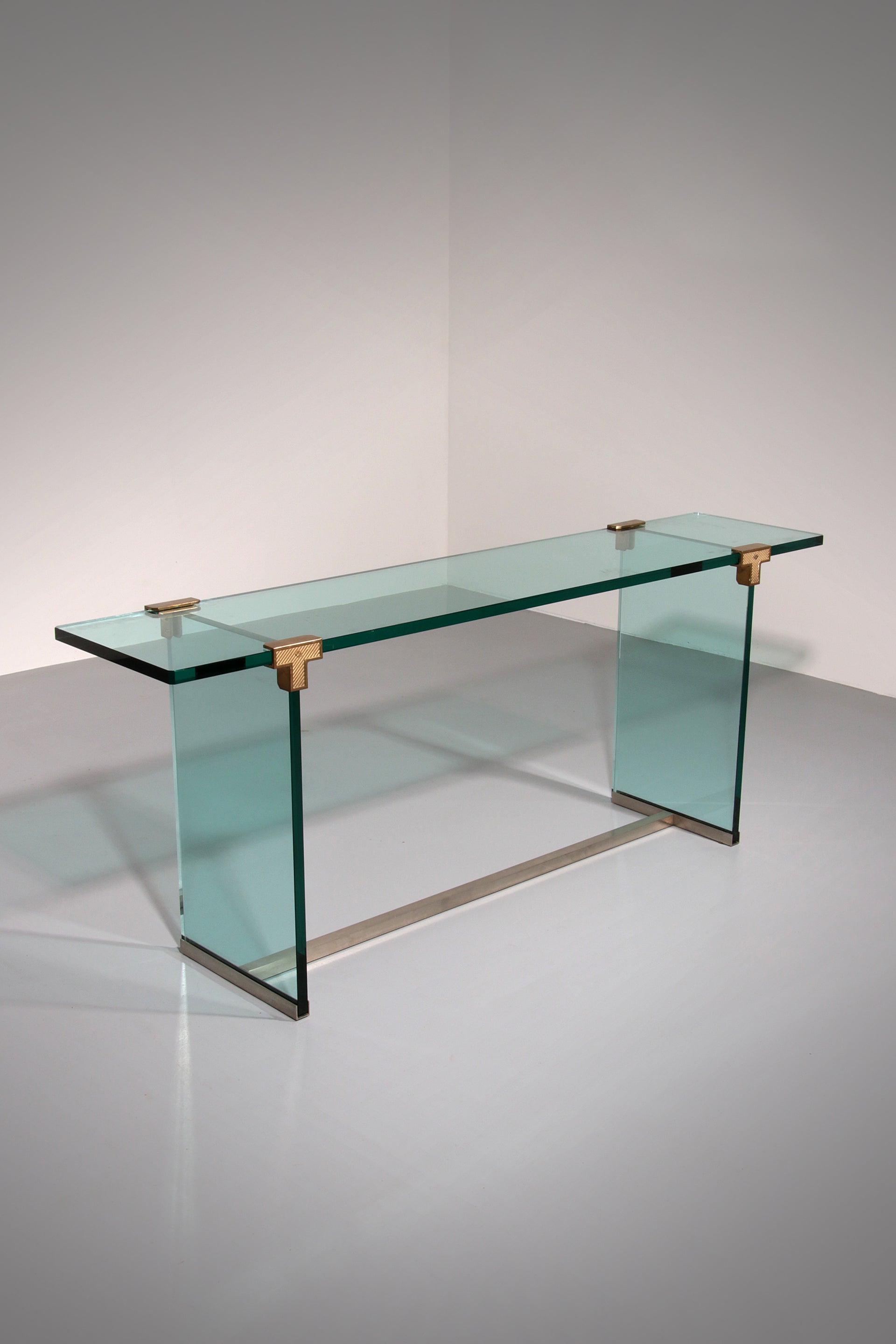 Peter Ghyzcy Side Table Model T30 solid glass 1960