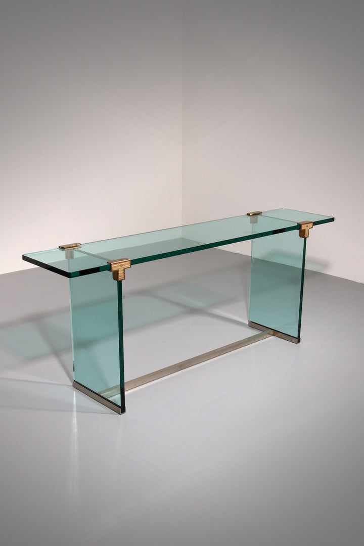 Peter Ghyzcy Side Table Model T30 solid glass 1960