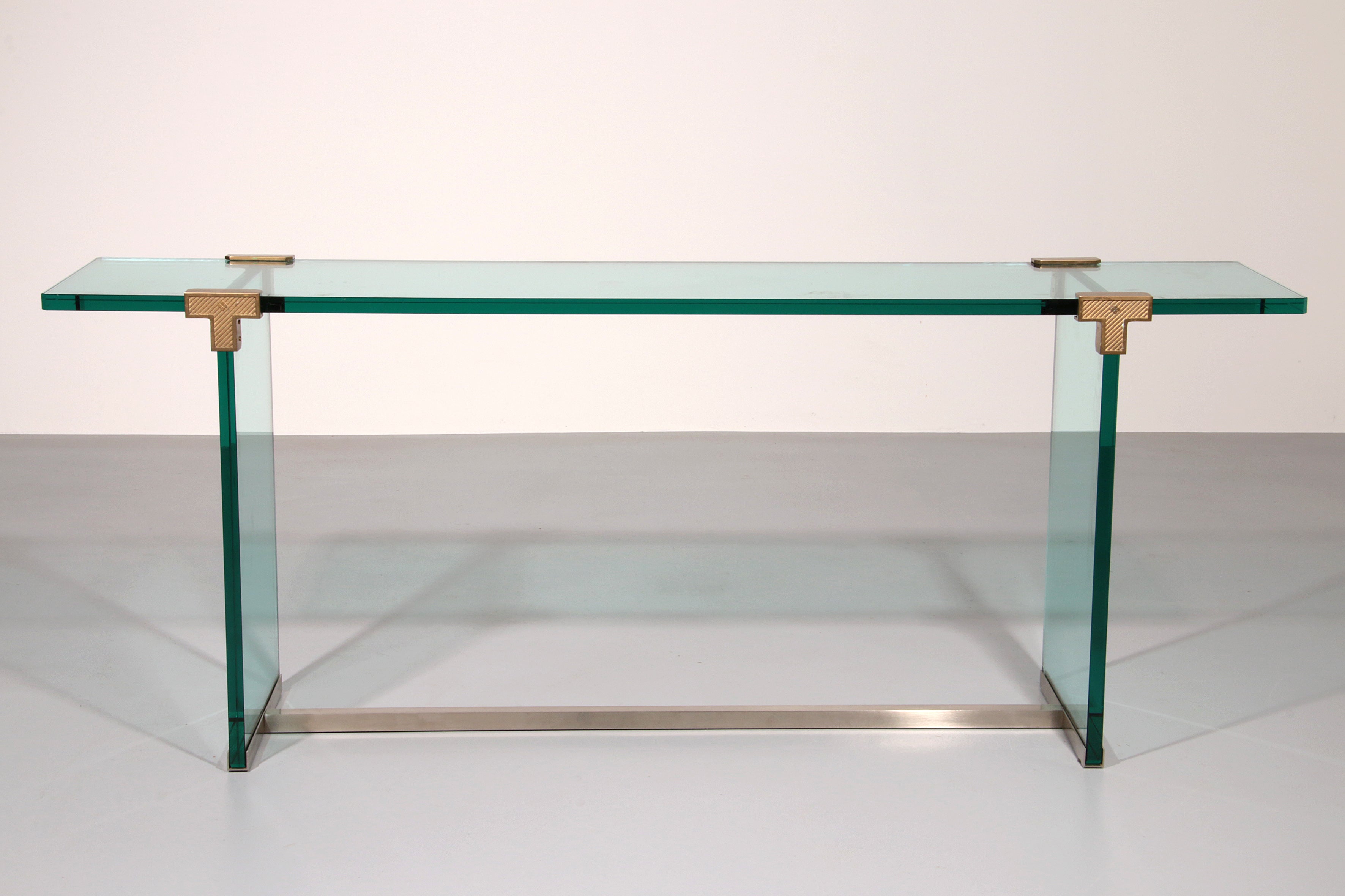 Peter Ghyzcy Side Table Model T30 solid glass 1960