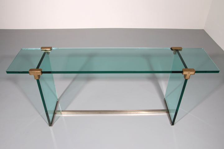 Peter Ghyzcy Side Table Model T30 solid glass 1960