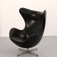 The Egg Chair – Arne Jacobsen, Denmark, 1960 – Black Leather by Fritz Hansen