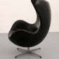 The Egg Chair – Arne Jacobsen, Denmark, 1960 – Black Leather by Fritz Hansen
