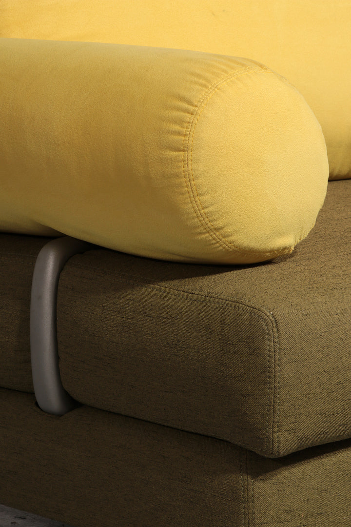 Somaschini x Dainelli Studio – Vintage Two-Seater Sofa in Lime & Maize Yellow (1970s)