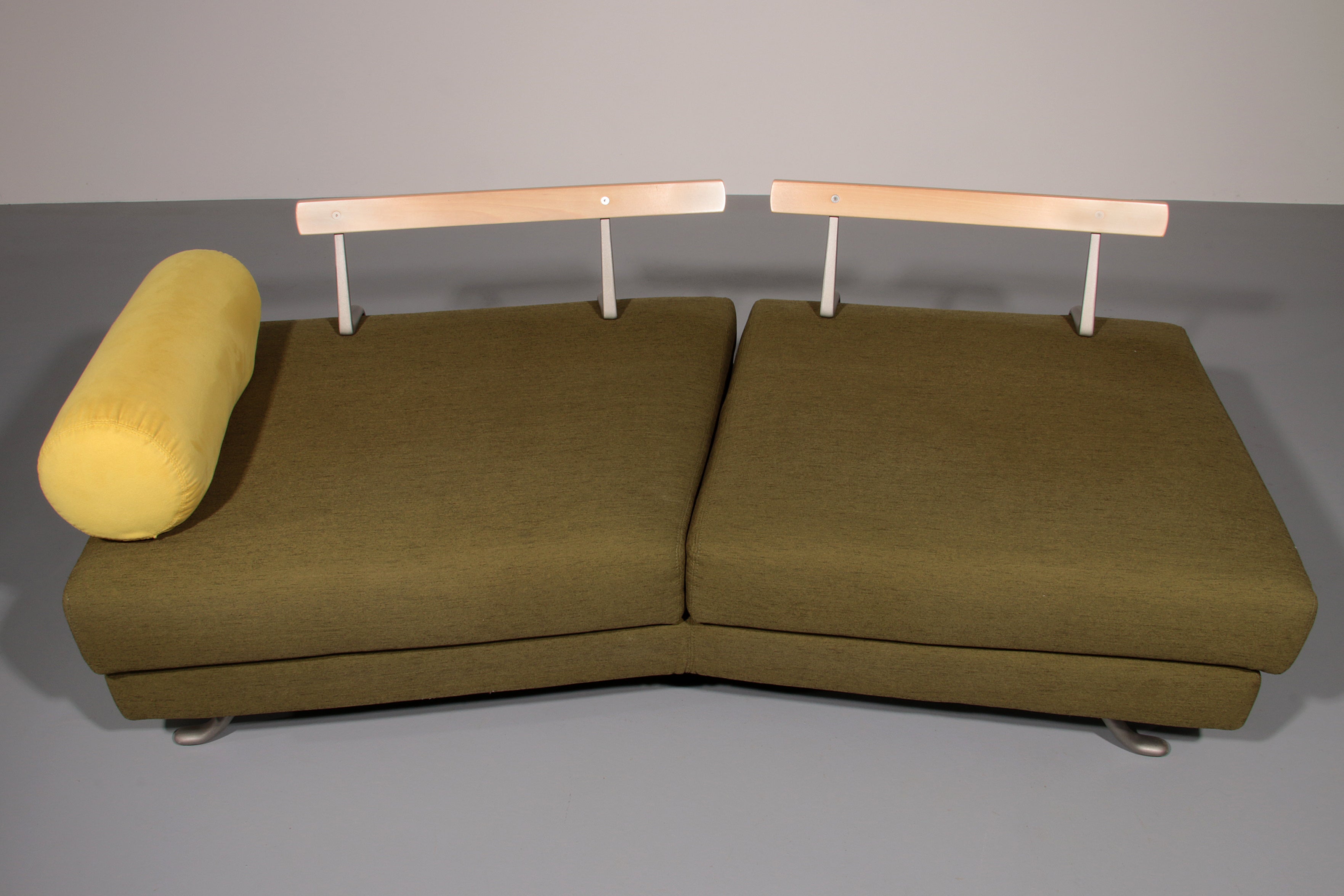 Somaschini x Dainelli Studio – Vintage Two-Seater Sofa in Lime & Maize Yellow (1970s)