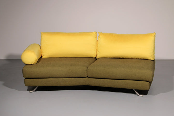 Somaschini x Dainelli Studio – Vintage Two-Seater Sofa in Lime & Maize Yellow (1970s)