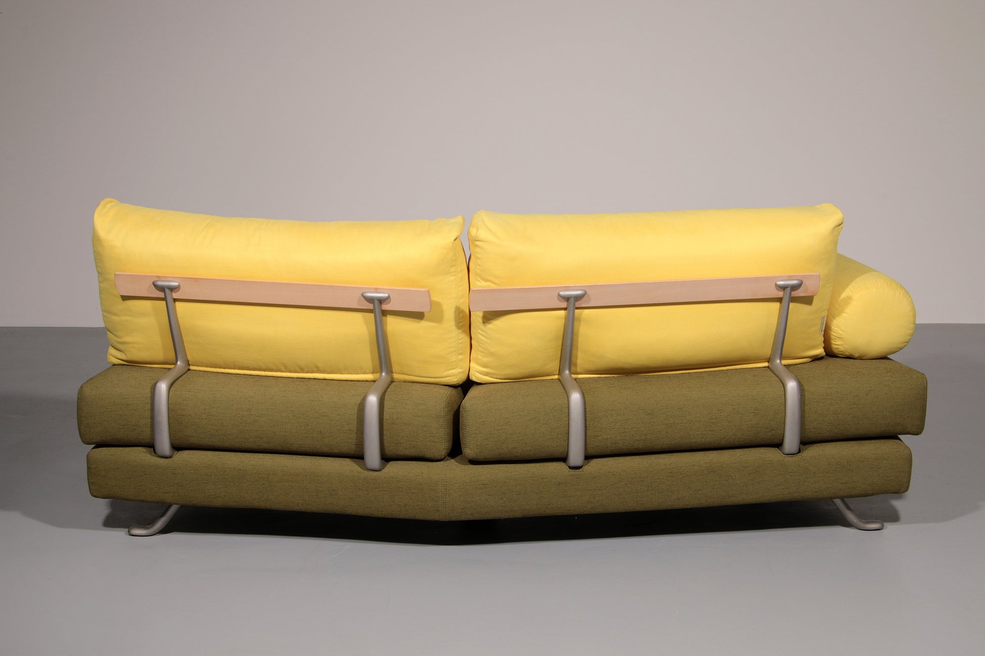 Somaschini x Dainelli Studio – Vintage Two-Seater Sofa in Lime & Maize Yellow (1970s)