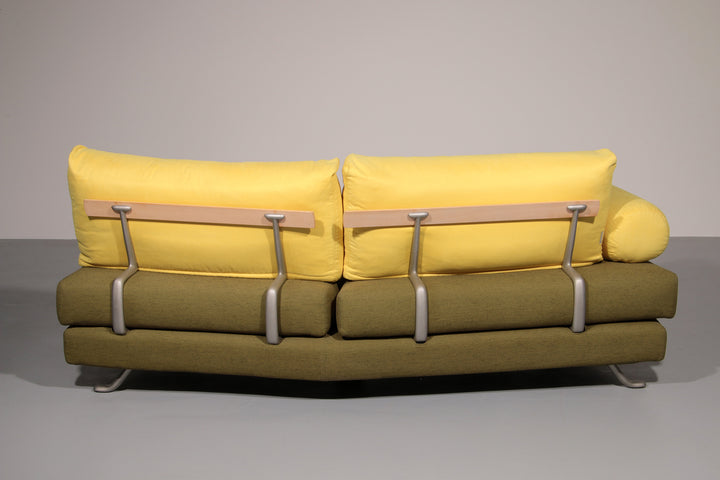 Somaschini x Dainelli Studio – Vintage Two-Seater Sofa in Lime & Maize Yellow (1970s)