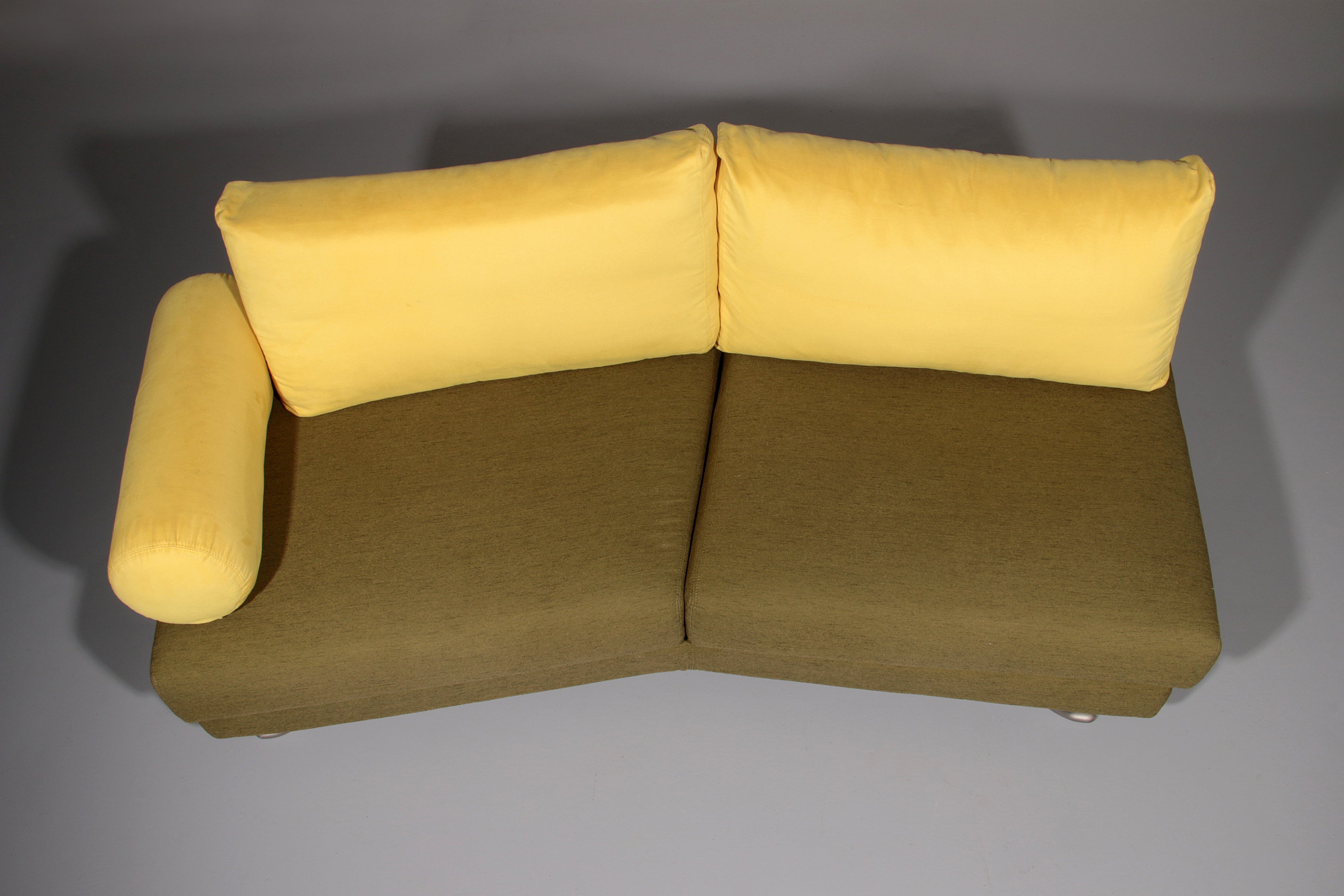 Somaschini x Dainelli Studio – Vintage Two-Seater Sofa in Lime & Maize Yellow (1970s)