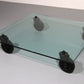 Glass and Metal Low Table attributed to Gae Aulenti for Fontana Arte, 1970s