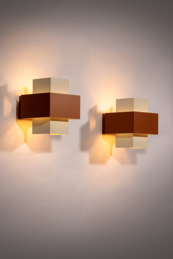 Pair of Geometric Philips Wall Lights, 1960