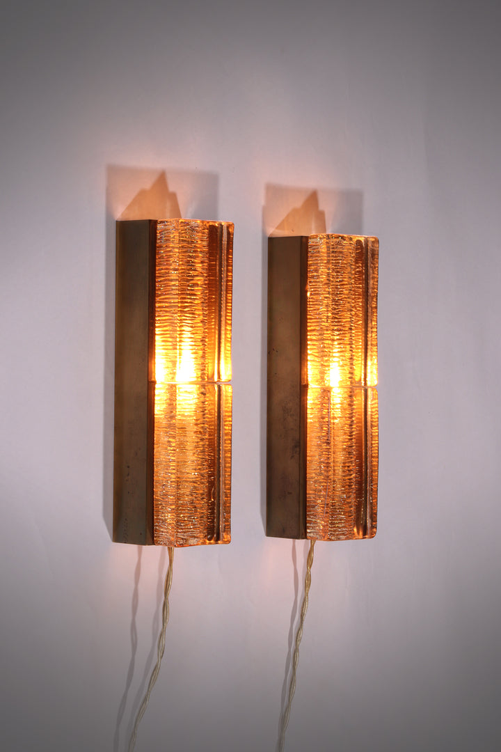 Atlantic Double Wall Lamp by Vitrika, 1970s Danish Design