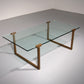 Salon Table Glass and Brass by Peter Ghyczy Model T54  1970