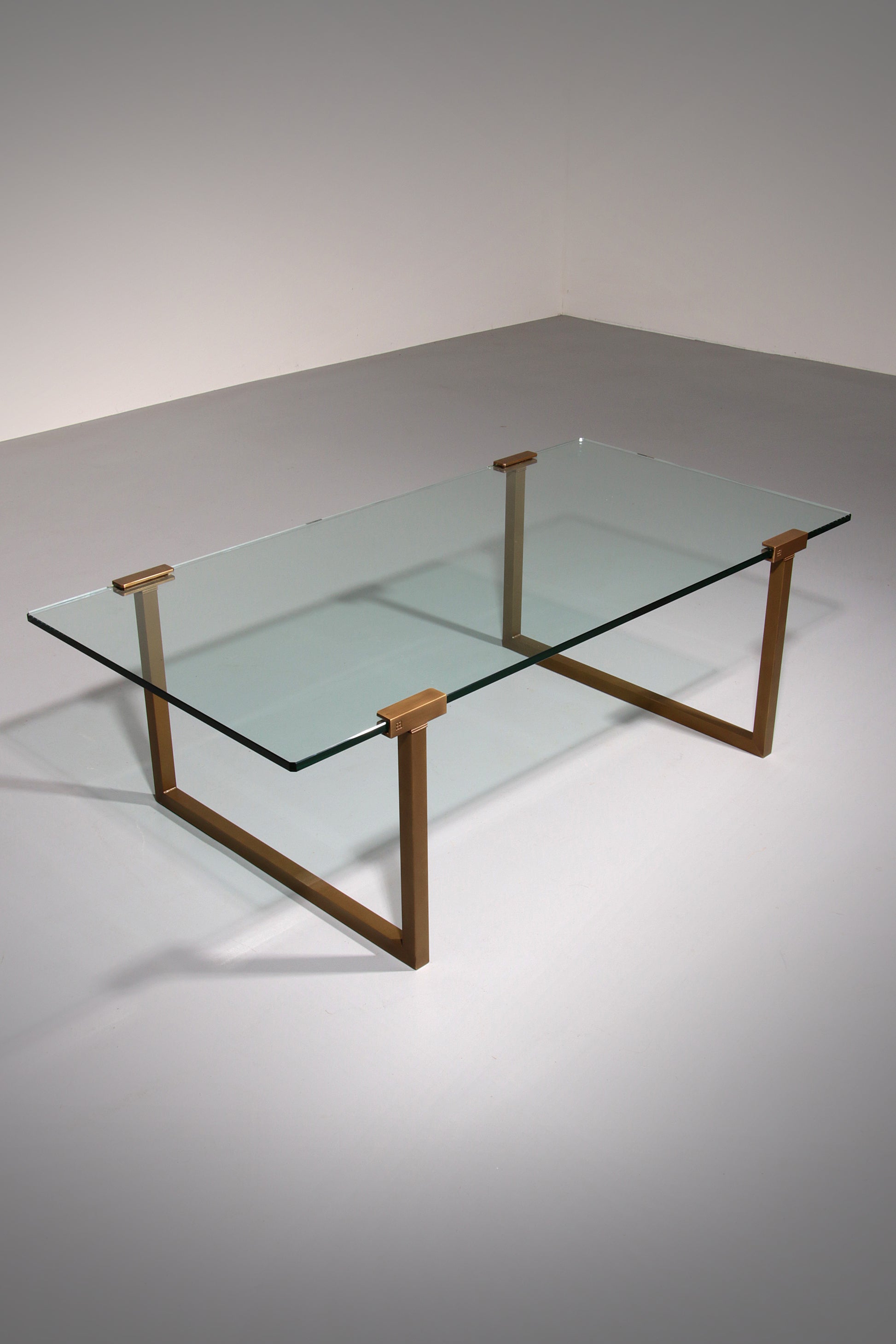Salon Table Glass and Brass by Peter Ghyczy Model T54  1970