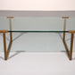 Salon Table Glass and Brass by Peter Ghyczy Model T54  1970