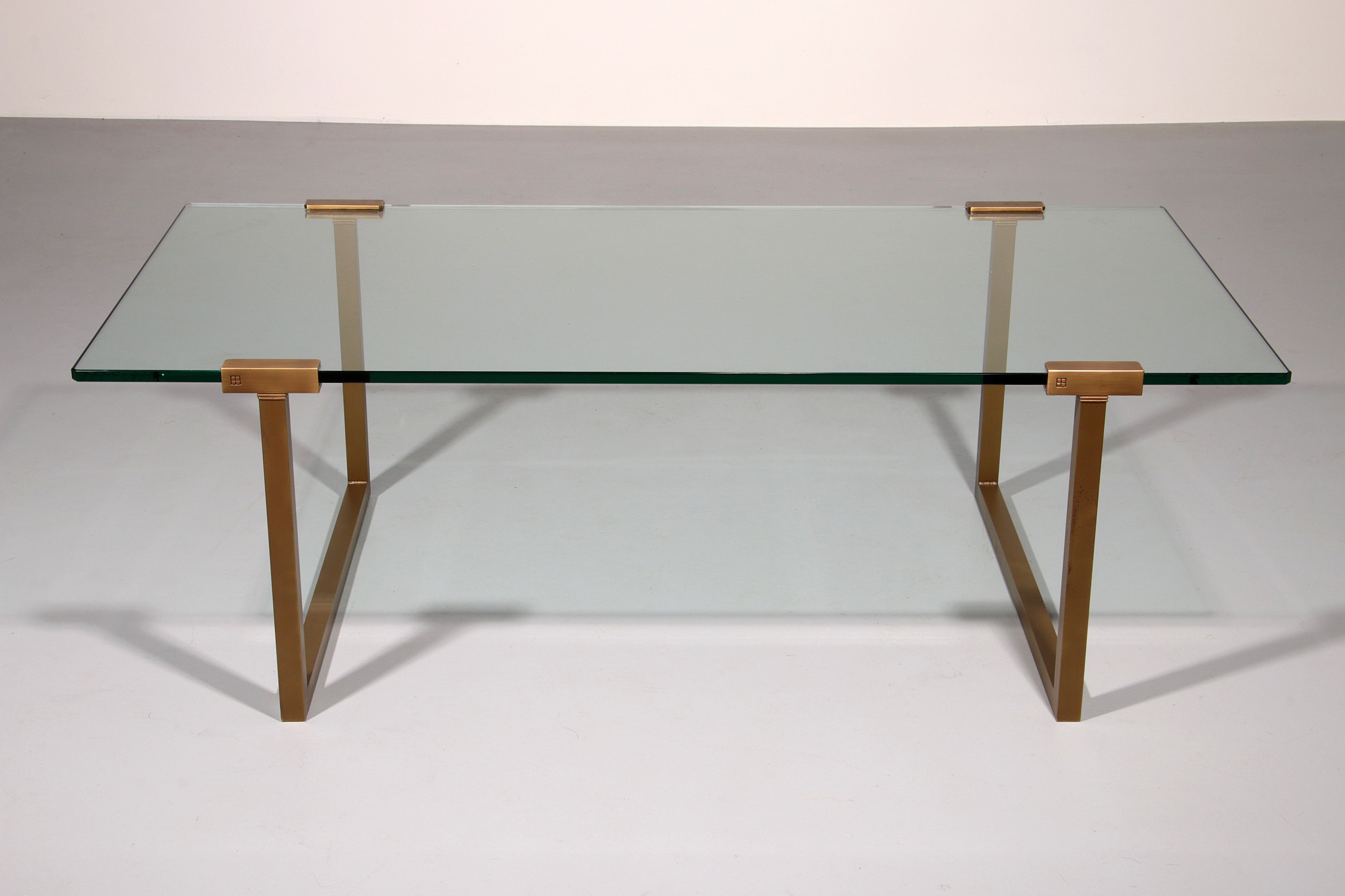 Salon Table Glass and Brass by Peter Ghyczy Model T54  1970