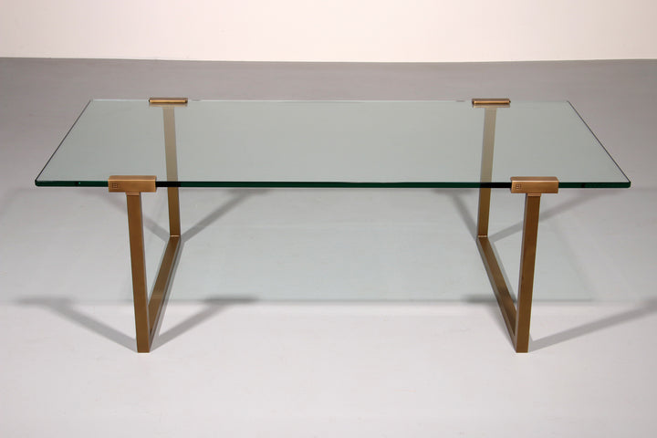 Salon Table Glass and Brass by Peter Ghyczy Model T54  1970