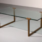 Salon Table Glass and Brass by Peter Ghyczy Model T54  1970