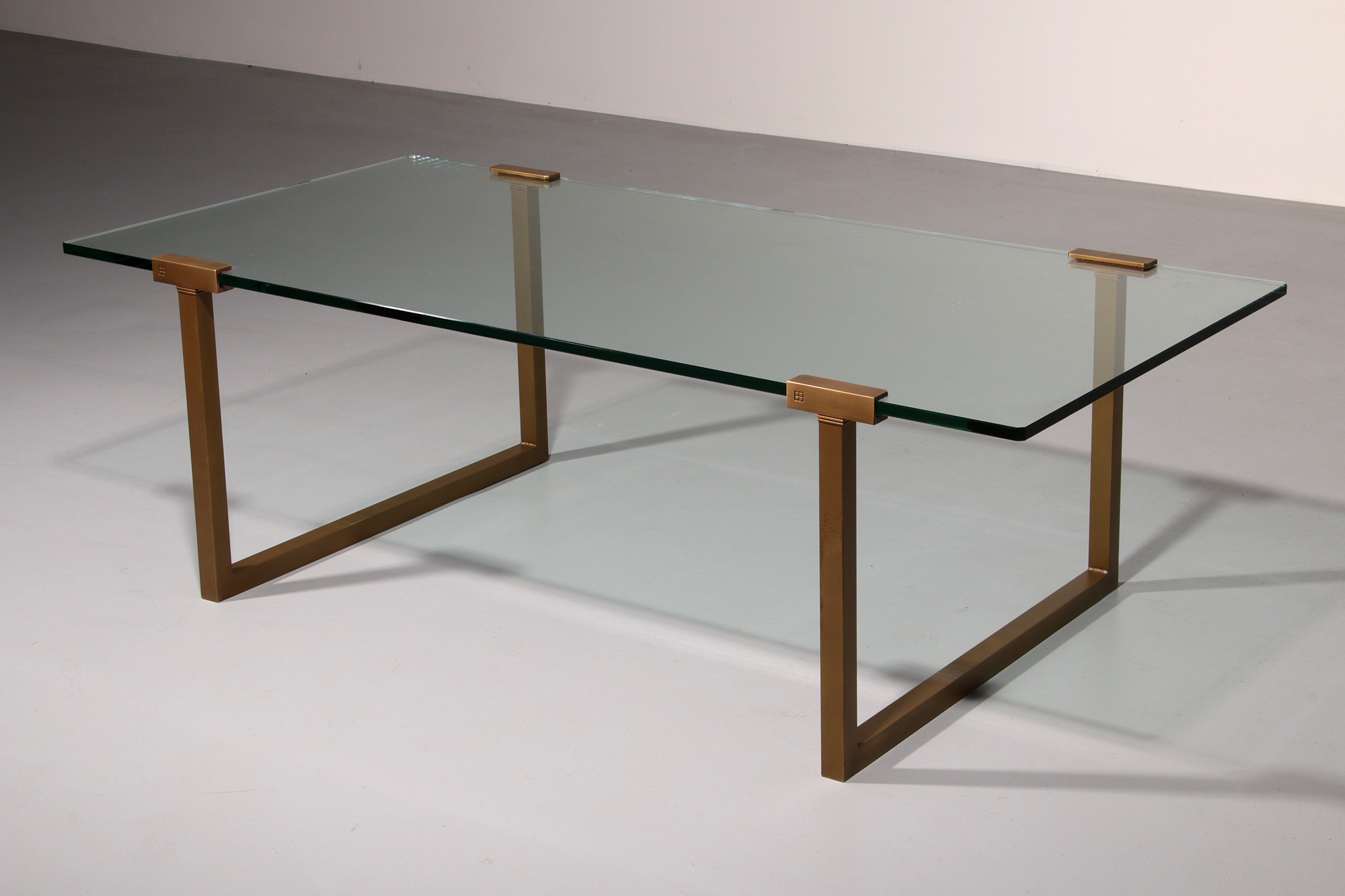 Salon Table Glass and Brass by Peter Ghyczy Model T54  1970