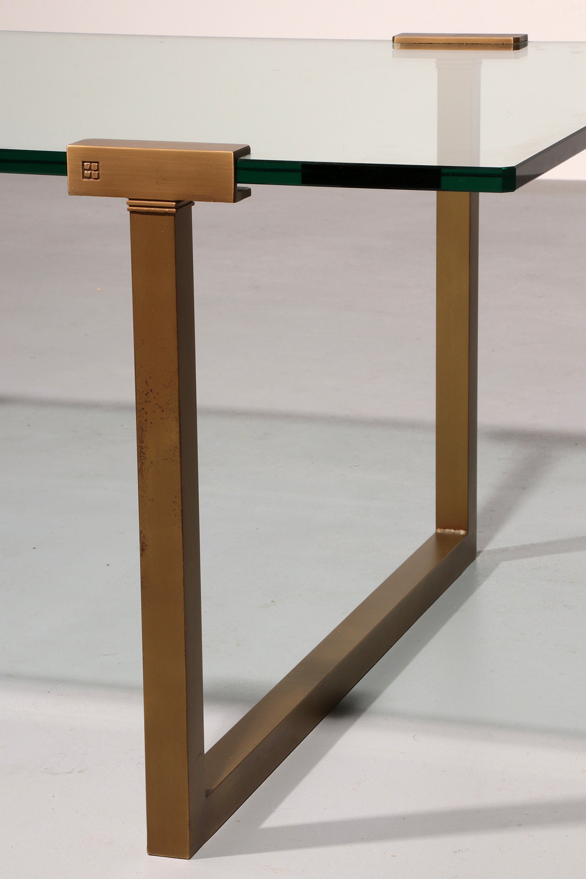 Salon Table Glass and Brass by Peter Ghyczy Model T54  1970