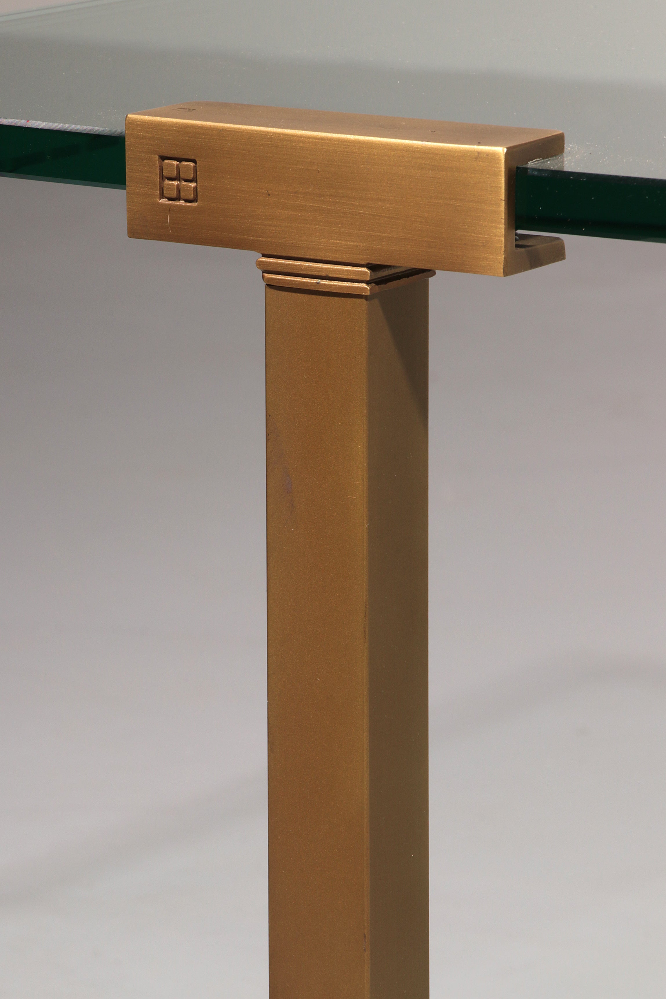 Salon Table Glass and Brass by Peter Ghyczy Model T54  1970