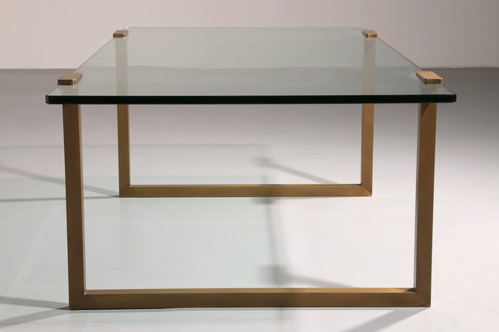 Salon Table Glass and Brass by Peter Ghyczy Model T54  1970