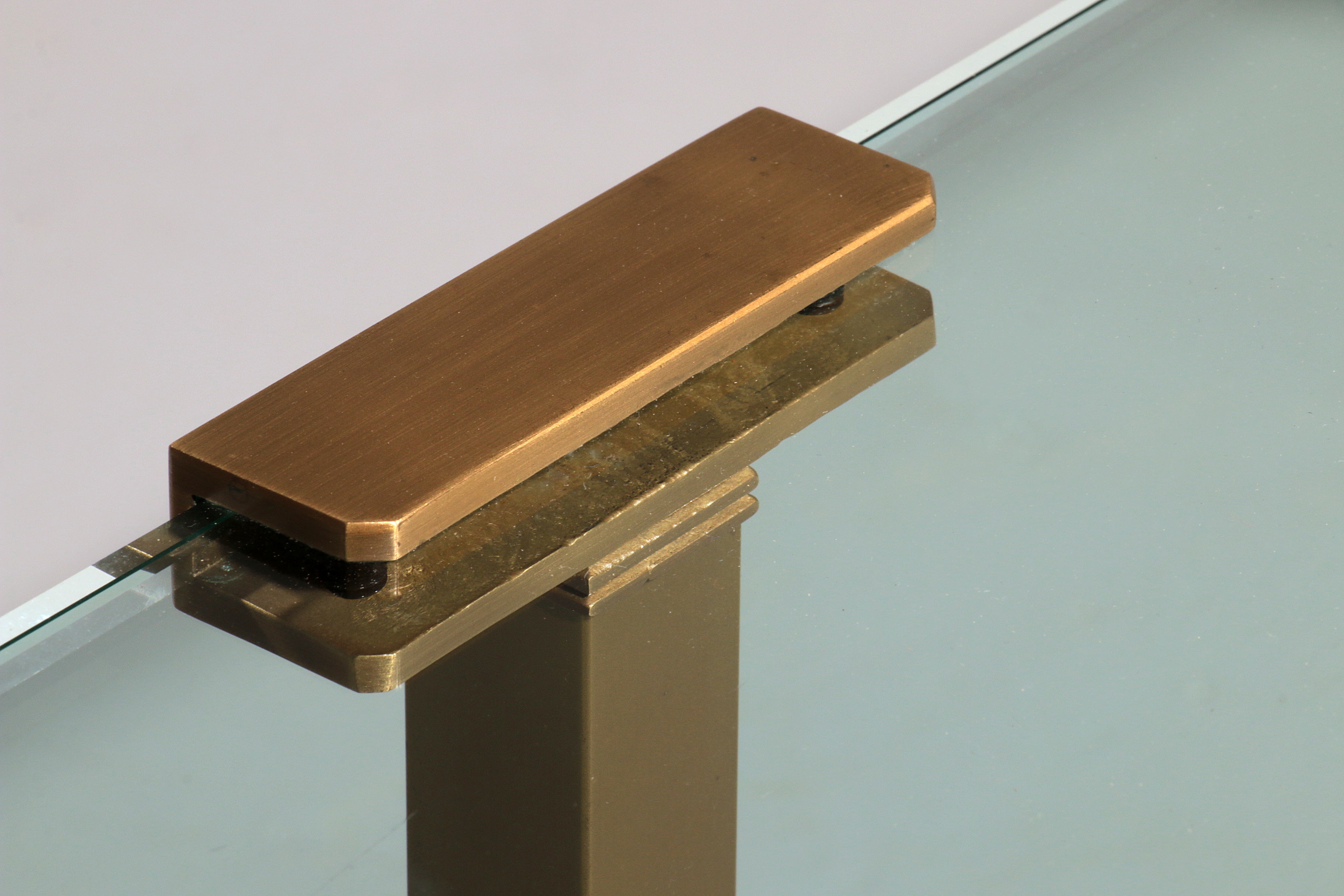 Salon Table Glass and Brass by Peter Ghyczy Model T54  1970