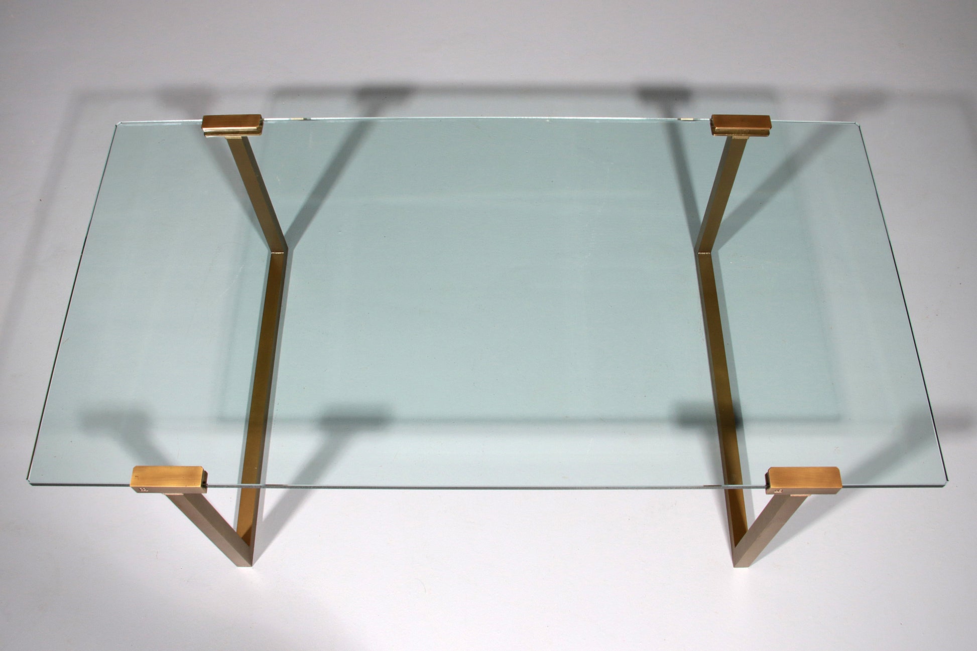 Salon Table Glass and Brass by Peter Ghyczy Model T54  1970