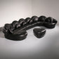 Organically Shaped Post-Modern Sectional Sofa in Black Leather