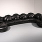 Organically Shaped Post-Modern Sectional Sofa in Black Leather
