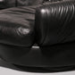 Organically Shaped Post-Modern Sectional Sofa in Black Leather