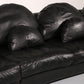 Organically Shaped Post-Modern Sectional Sofa in Black Leather