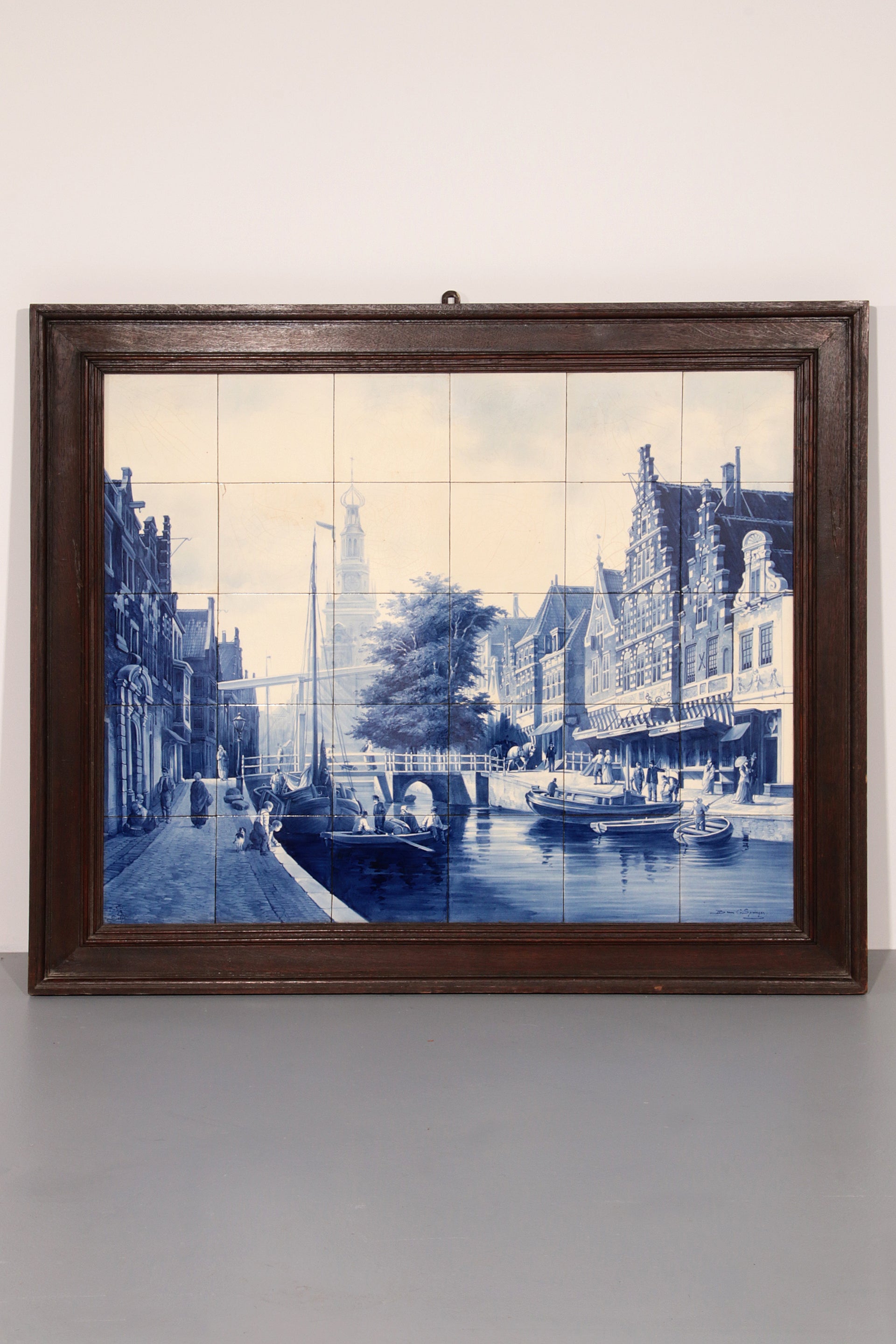 Large Tile tableau 30 pice De Waag Alkmaar Royal Delft Pr Fles by Cornelis Springer 1898