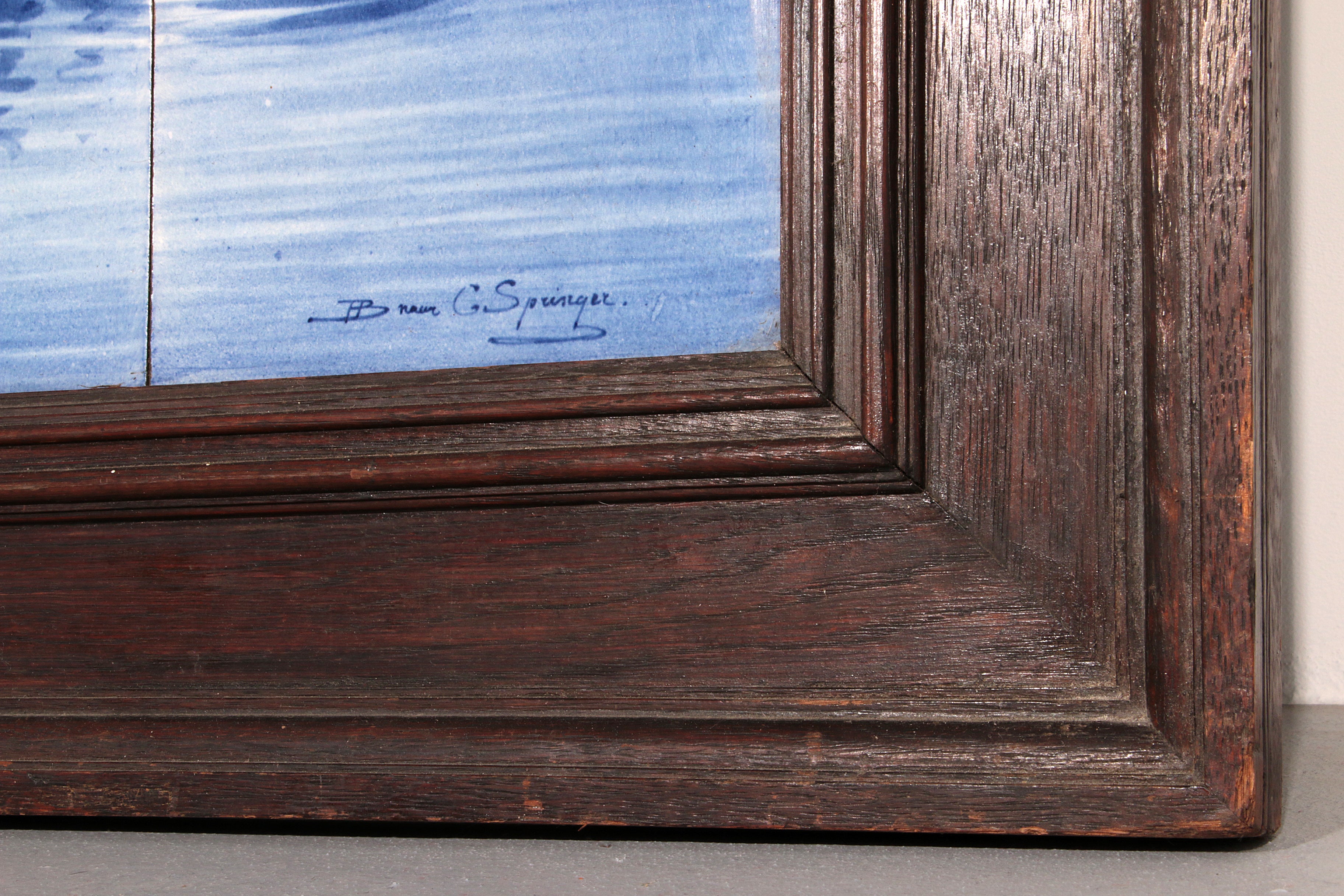 Large Tile tableau 30 pice De Waag Alkmaar Royal Delft Pr Fles by Cornelis Springer 1898