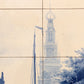 Large Tile tableau 30 pice De Waag Alkmaar Royal Delft Pr Fles by Cornelis Springer 1898