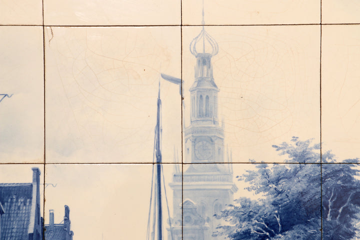 Large Tile tableau 30 pice De Waag Alkmaar Royal Delft Pr Fles by Cornelis Springer 1898