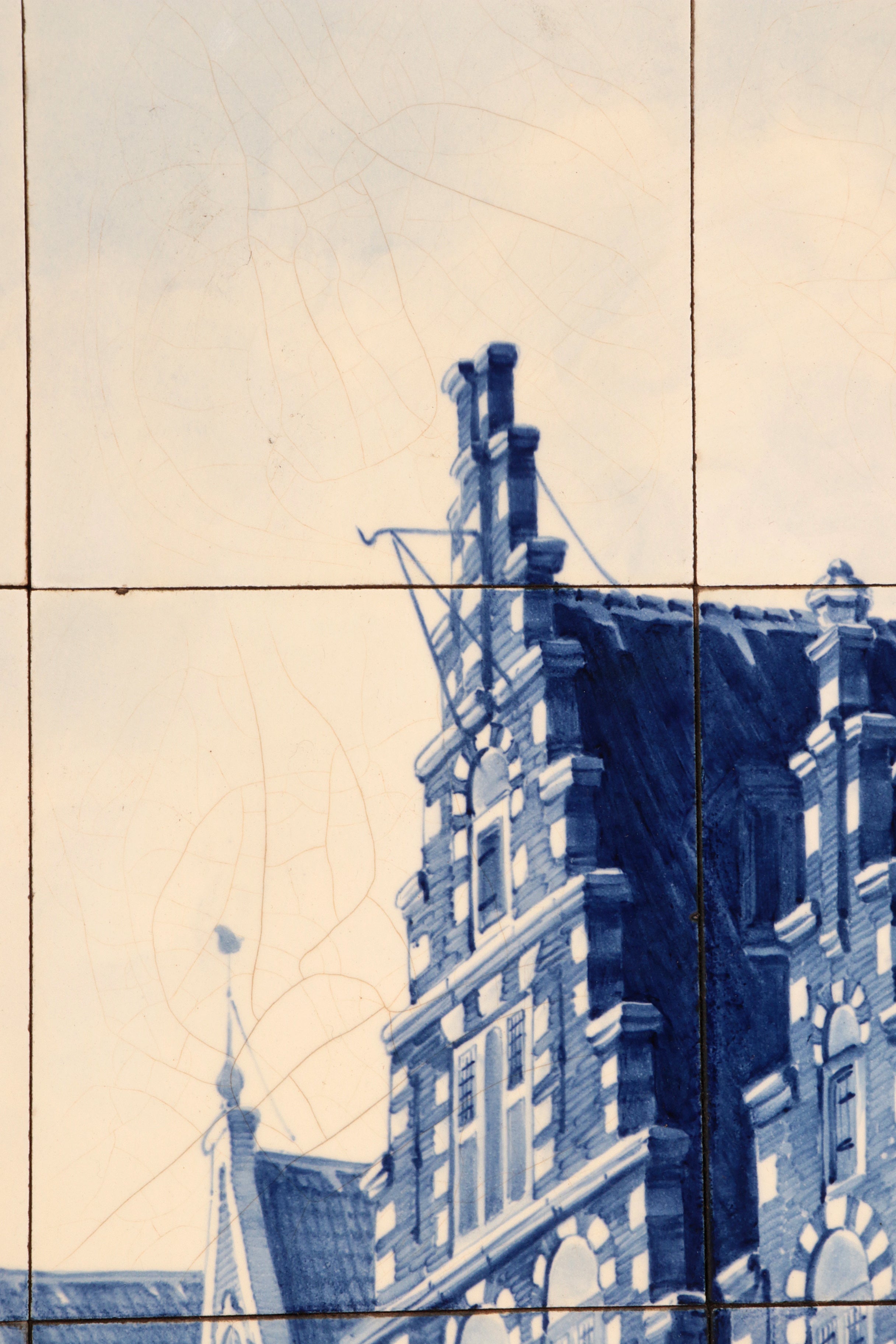 Large Tile tableau 30 pice De Waag Alkmaar Royal Delft Pr Fles by Cornelis Springer 1898