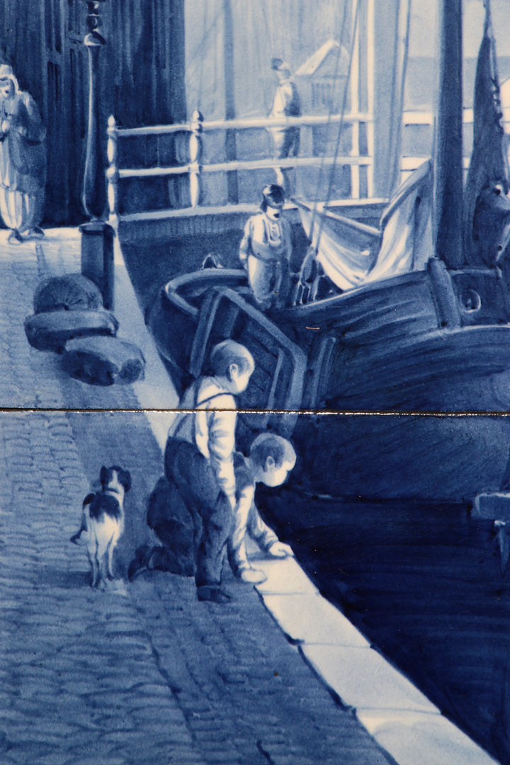 Large Tile tableau 30 pice De Waag Alkmaar Royal Delft Pr Fles by Cornelis Springer 1898