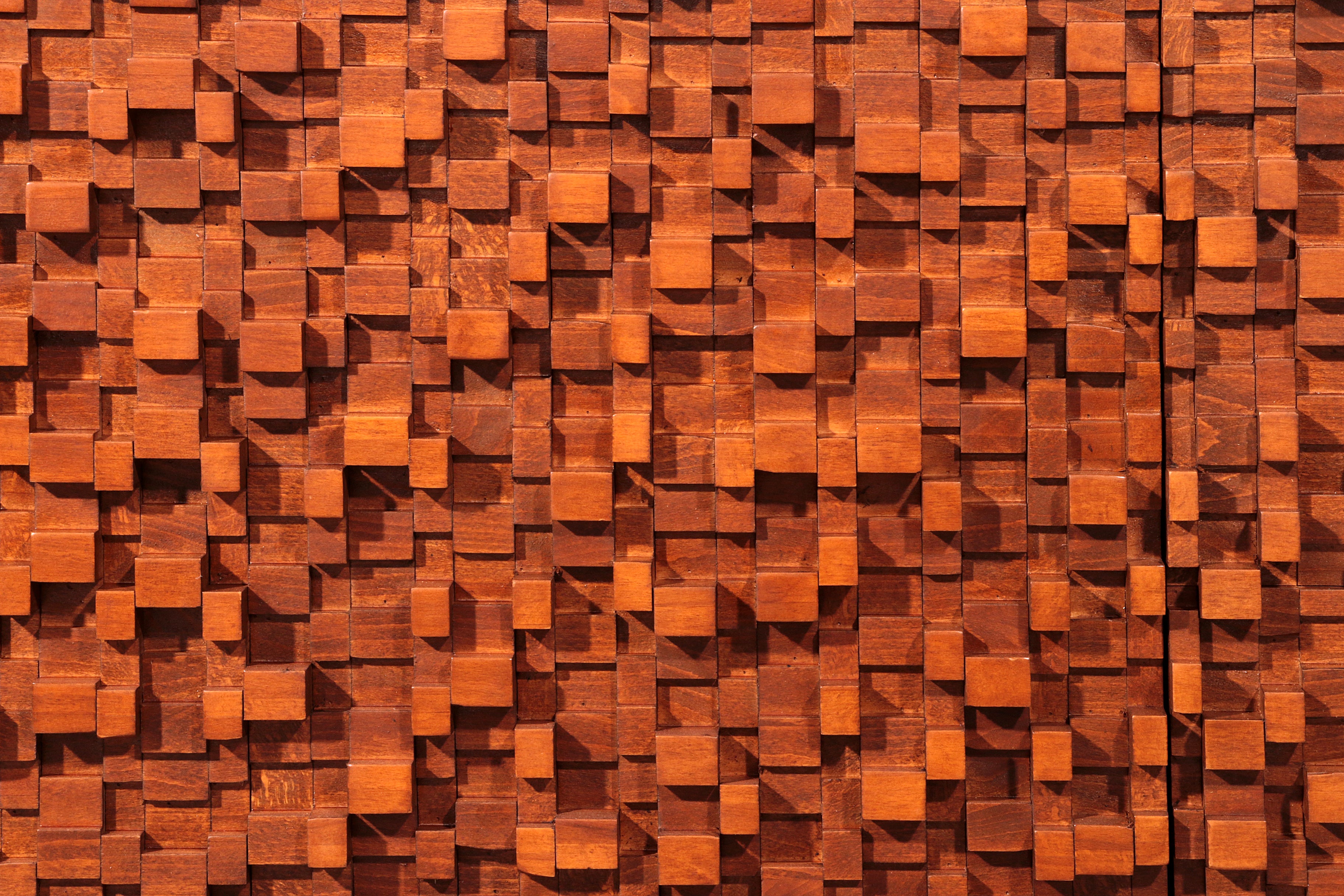 Contemporary Pair of Brutalist Sideboards Made of Solid Wood