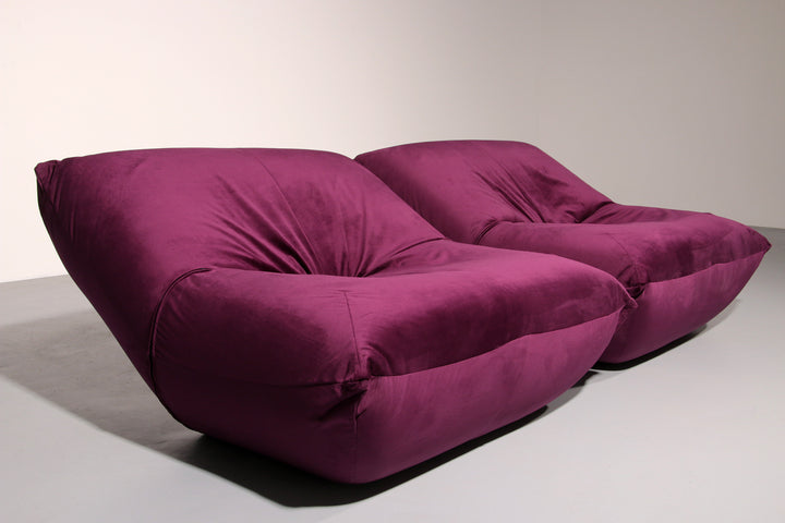 Purple Papillon Lounge Chairs by Guido Maria Rosati for Giovannetti Mind condition