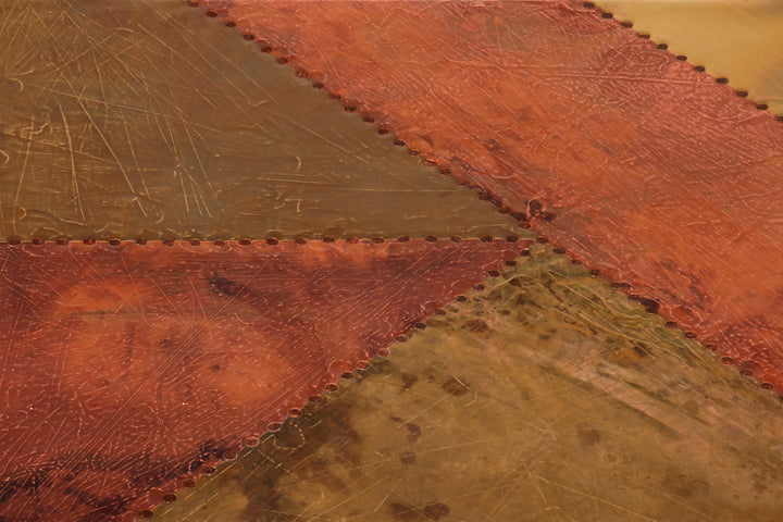 Lorenzo Burchiellaro, side table, copper and stained beechwood, Italy, 1960s.