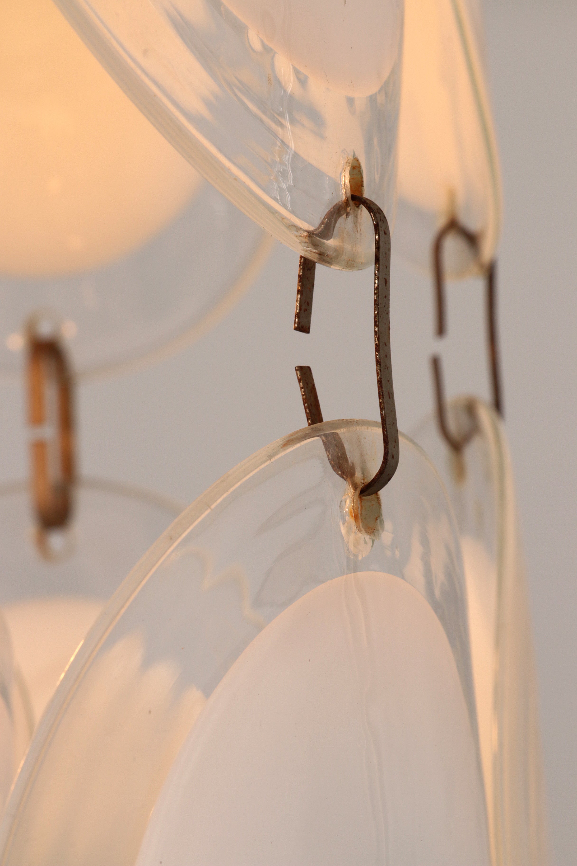 Italian Mid-Century Murano, Venetian Glass Disc Chandelier by Vistosi