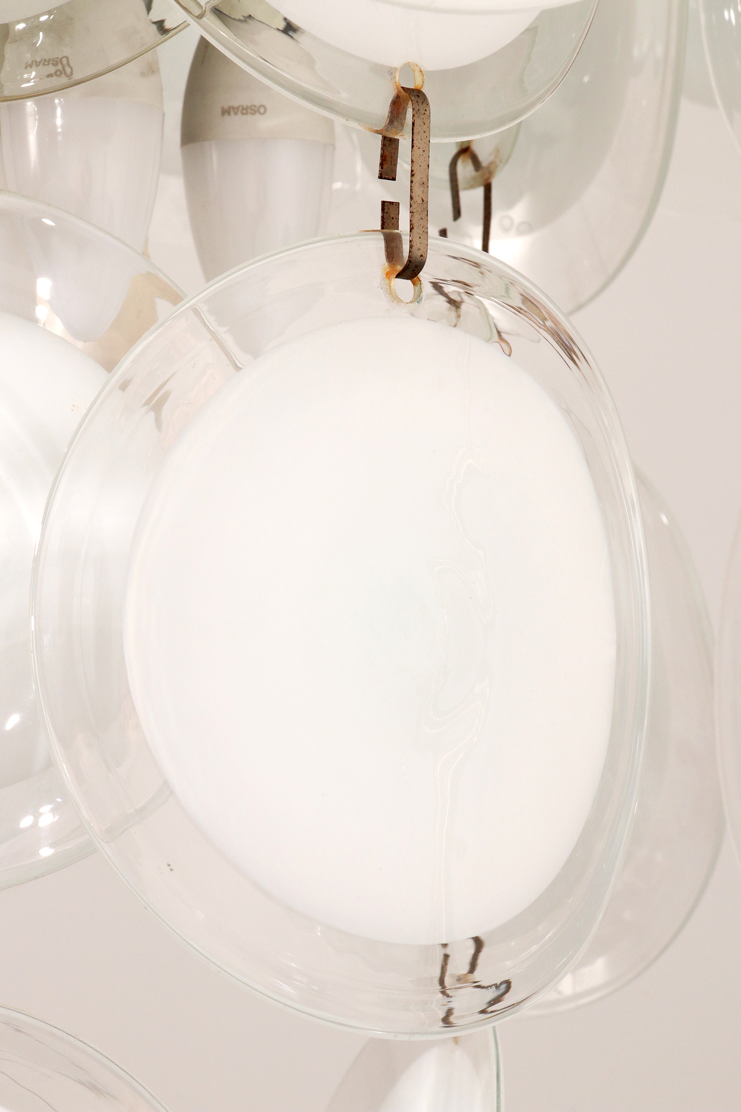 Italian Mid-Century Murano, Venetian Glass Disc Chandelier by Vistosi