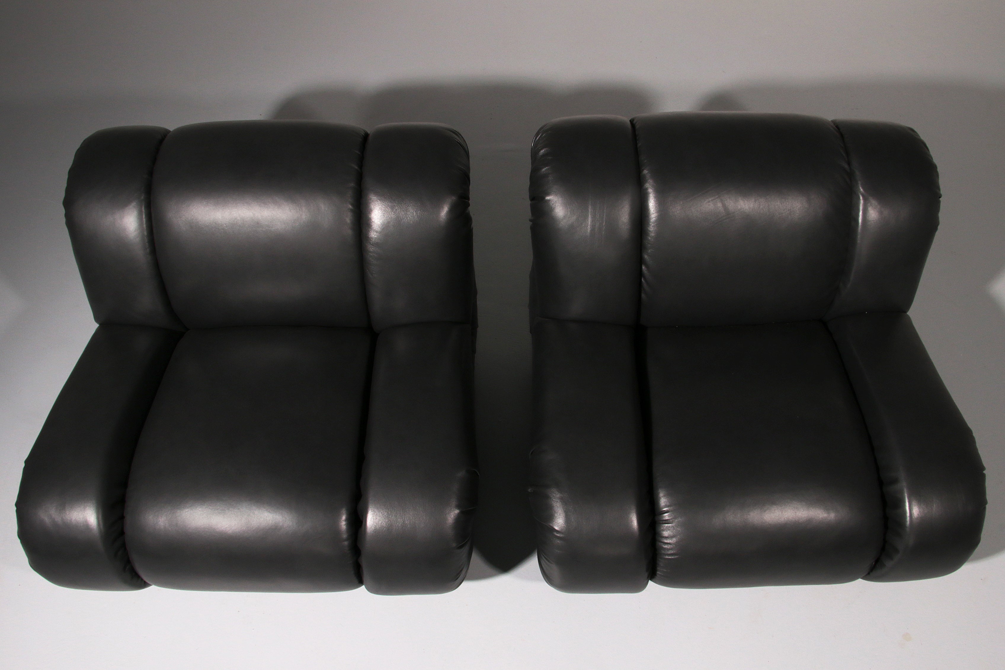 Mimo Padova  Black Leader Modulaire Lounge chairs "Velasquez" - 1970